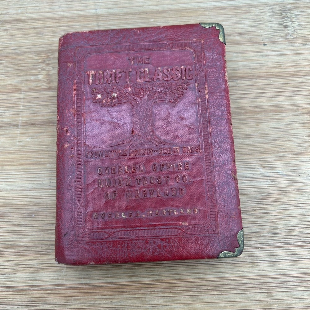 Vtg‎ Leather Coin Book Bank Overlea Maryland Union Trust Co Of Maryland